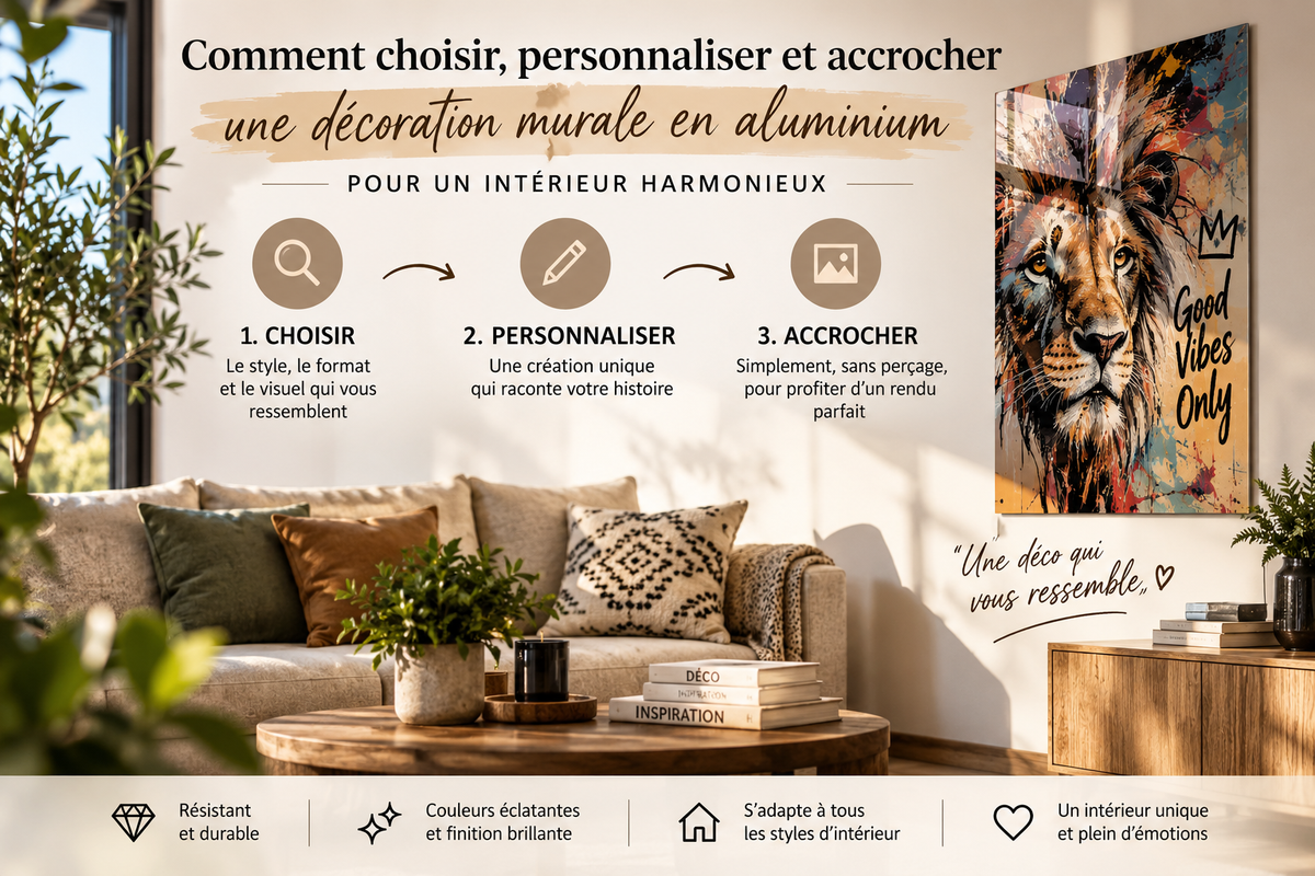 Comment choisir, personnaliser et accrocher une décoration murale en aluminium pour un intérieur harmonieux