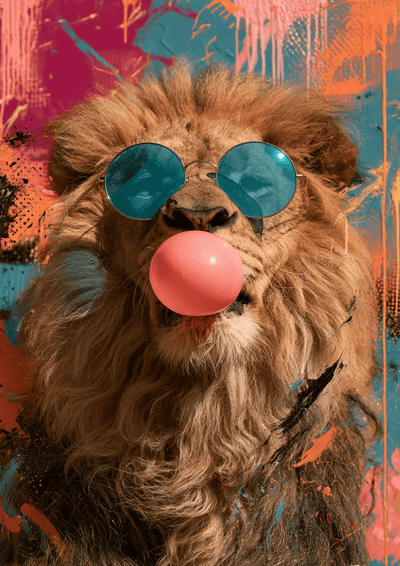 Affiche Numérique à Télécharger – Lion Pop Art A4