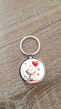 Porte-cle personnalise – Idee Saint-Valentin 2026, chat