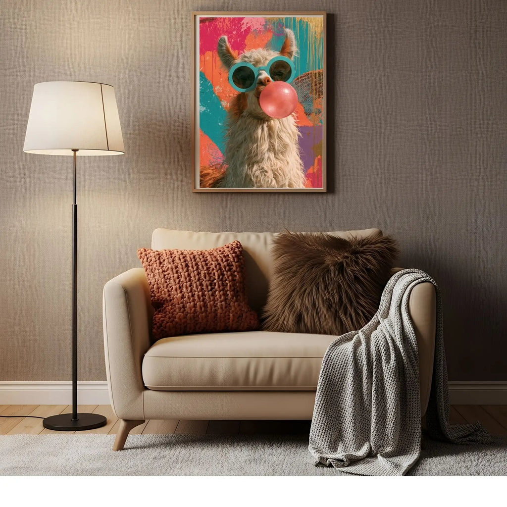 Affiche Numérique à Télécharger – Lama Pop Art A4