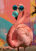Affiche Numérique à Télécharger – Flamant Rose Pop Art A4