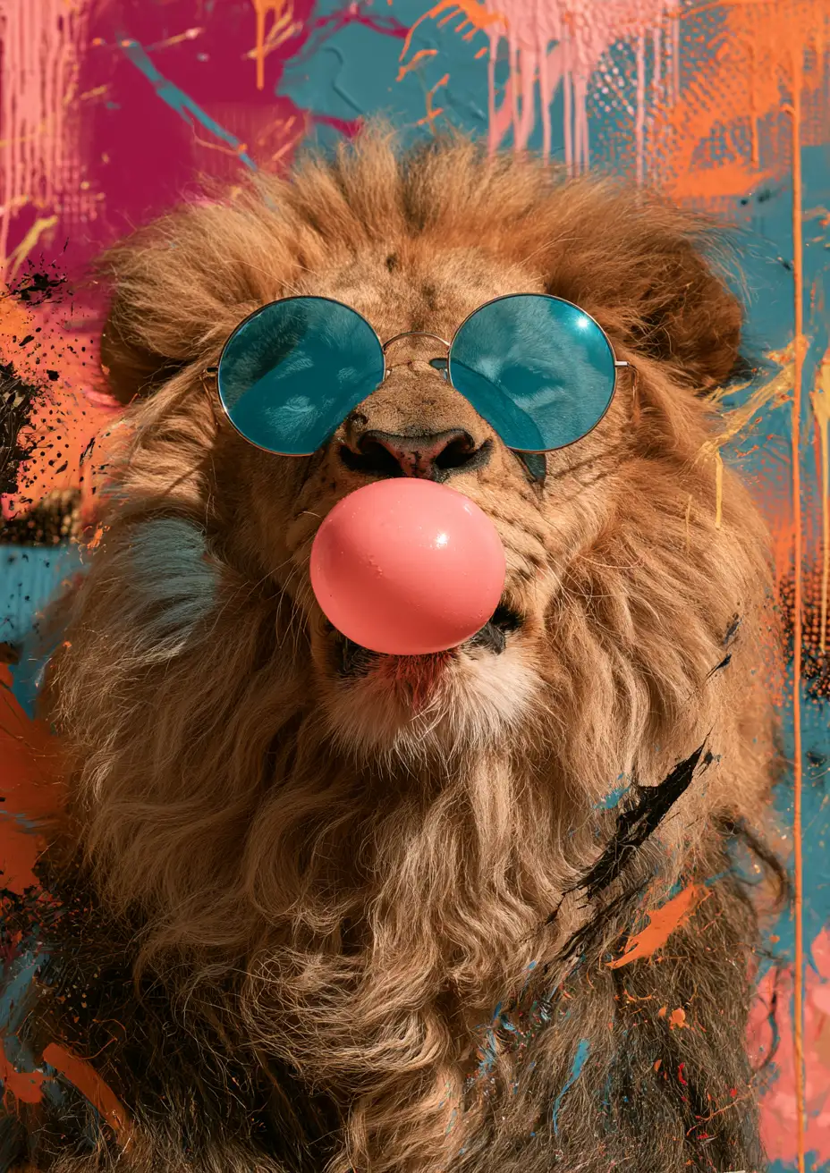 Affiche Numérique à Télécharger – Lion Pop Art A4