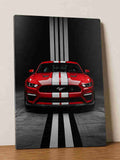 Affiche métal Ford Mustang Racing Rouge – Décoration Murale Automobile Premium - Ploy'Art
