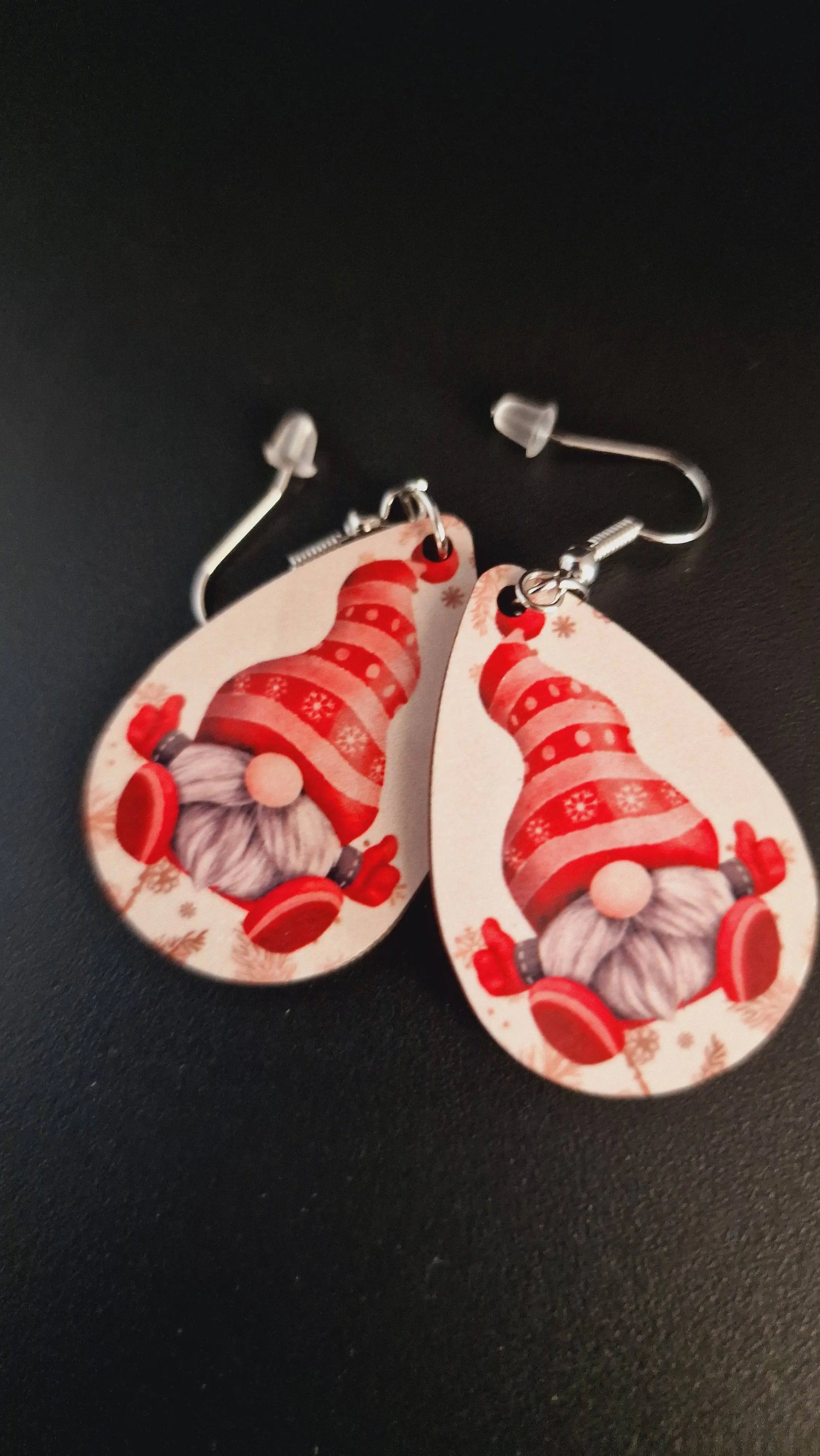 Boucles d'Oreilles en Bois collection Noël - Ploy-Art -gravure&sublimation-