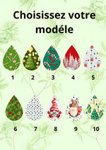 Boucles d'Oreilles en Bois collection Noël - Vignette | Ploy-Art -gravure&amp;sublimation-