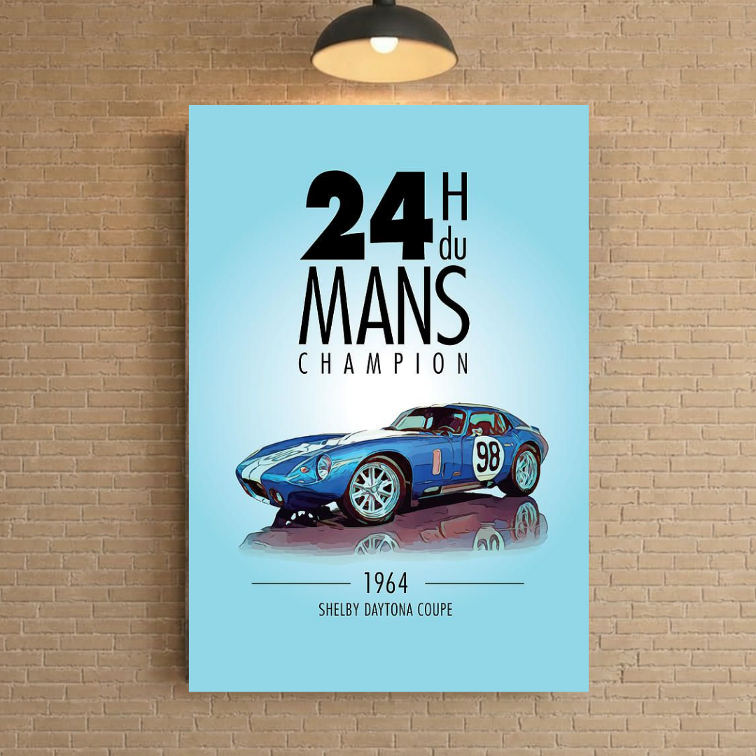 Affiche Métal 24H du Mans – Shelby Daytona Coupe 1964 A4