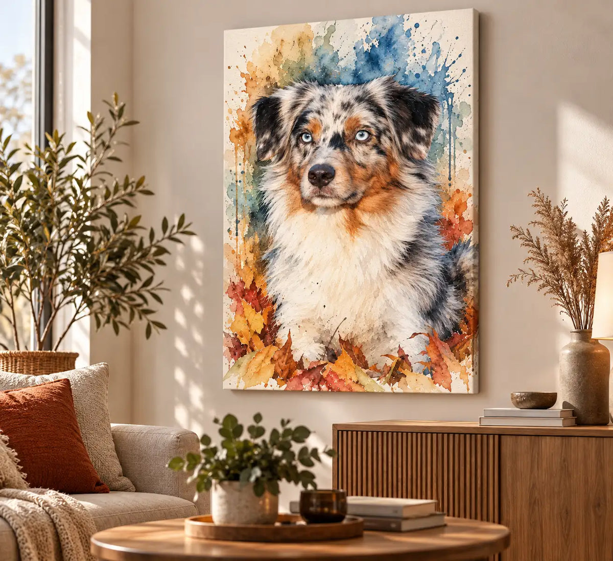 Portrait Animal & Aquarelle Personnalisé – Plaque Métal A4 à partir de votre Photo