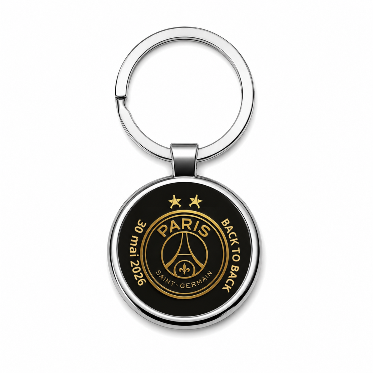 Porte-clé métal médaillon esprit supporter Paris