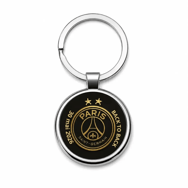 Porte-clé métal médaillon esprit supporter Paris