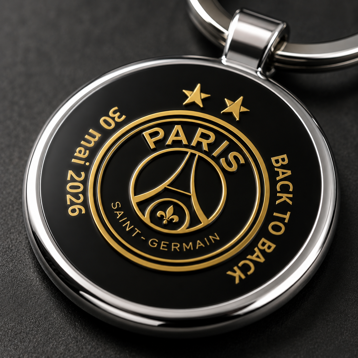 Porte-clé métal médaillon esprit supporter Paris