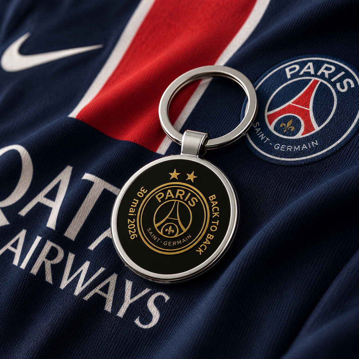 Porte-clé métal médaillon esprit supporter Paris