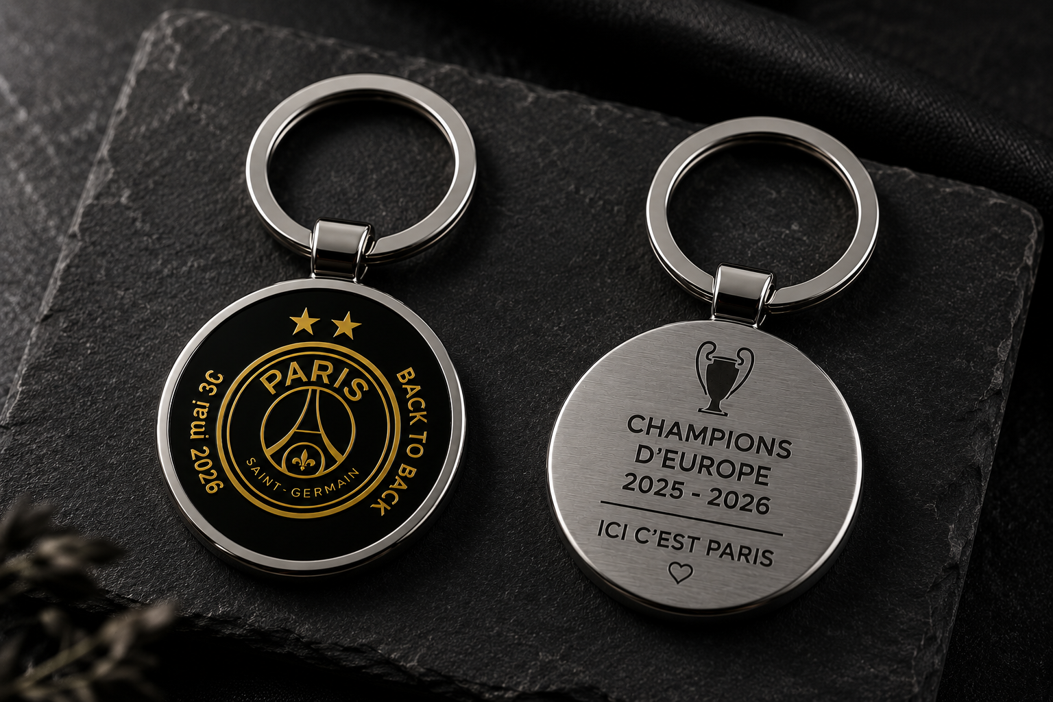 Porte-clé métal médaillon esprit supporter Paris