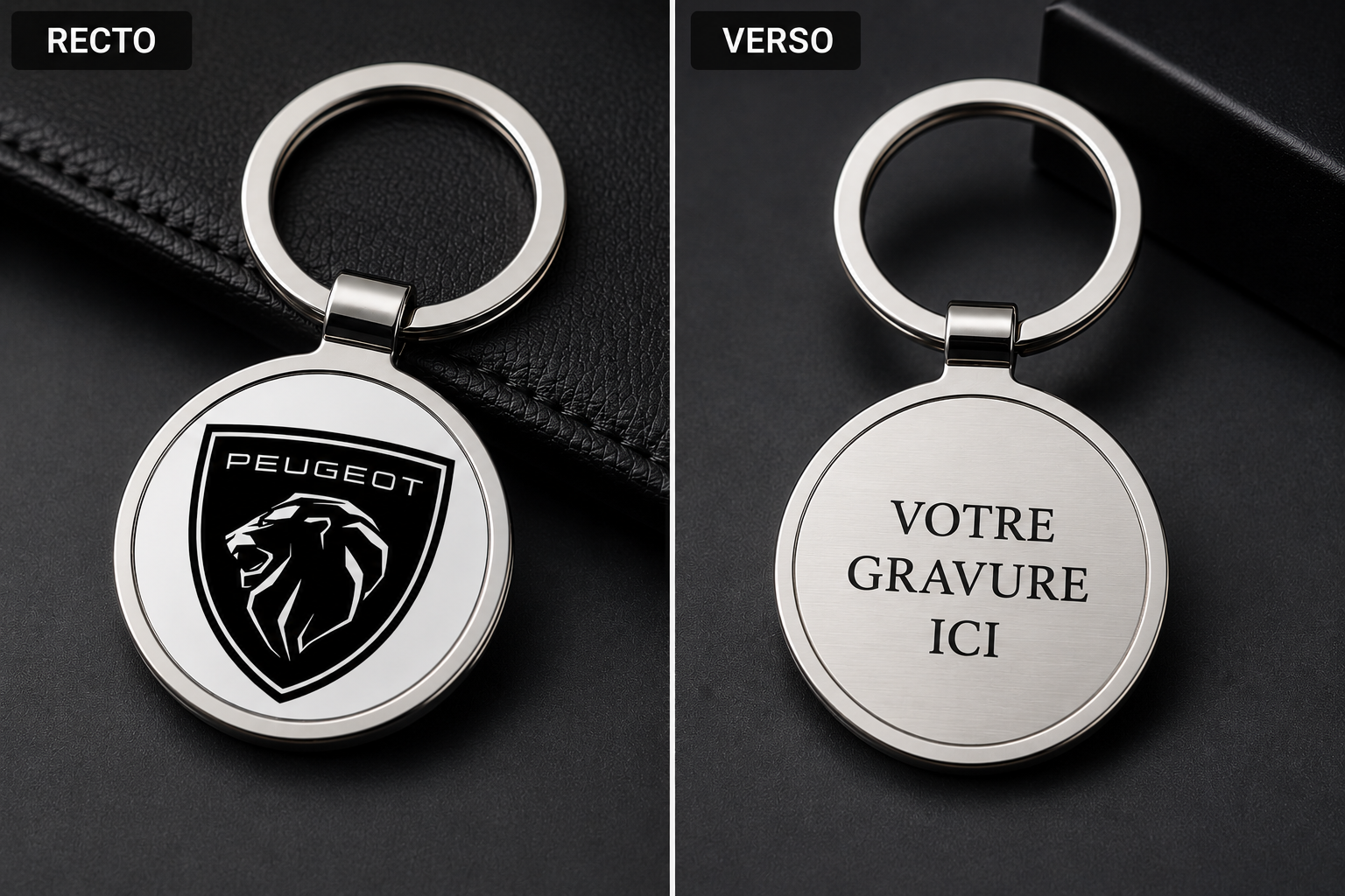 Porte-clé automobile personnalisé avec gravure