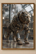 Affiche Métal Steampunk – Panthère Mécanique & Palais de Verre A4 Ploy'Art