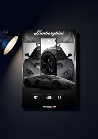 Plaque metal decorative A4 Lamborghini – Fabrication francaise
