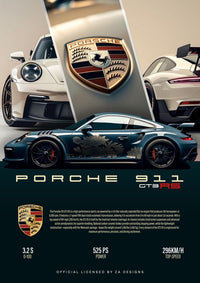 Plaque metallique decorative – Porsche 911 GT3 RS