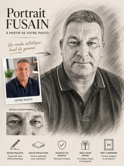 Affiche Numérique à Télécharger – tableau au Fusain à partir de votre Photo