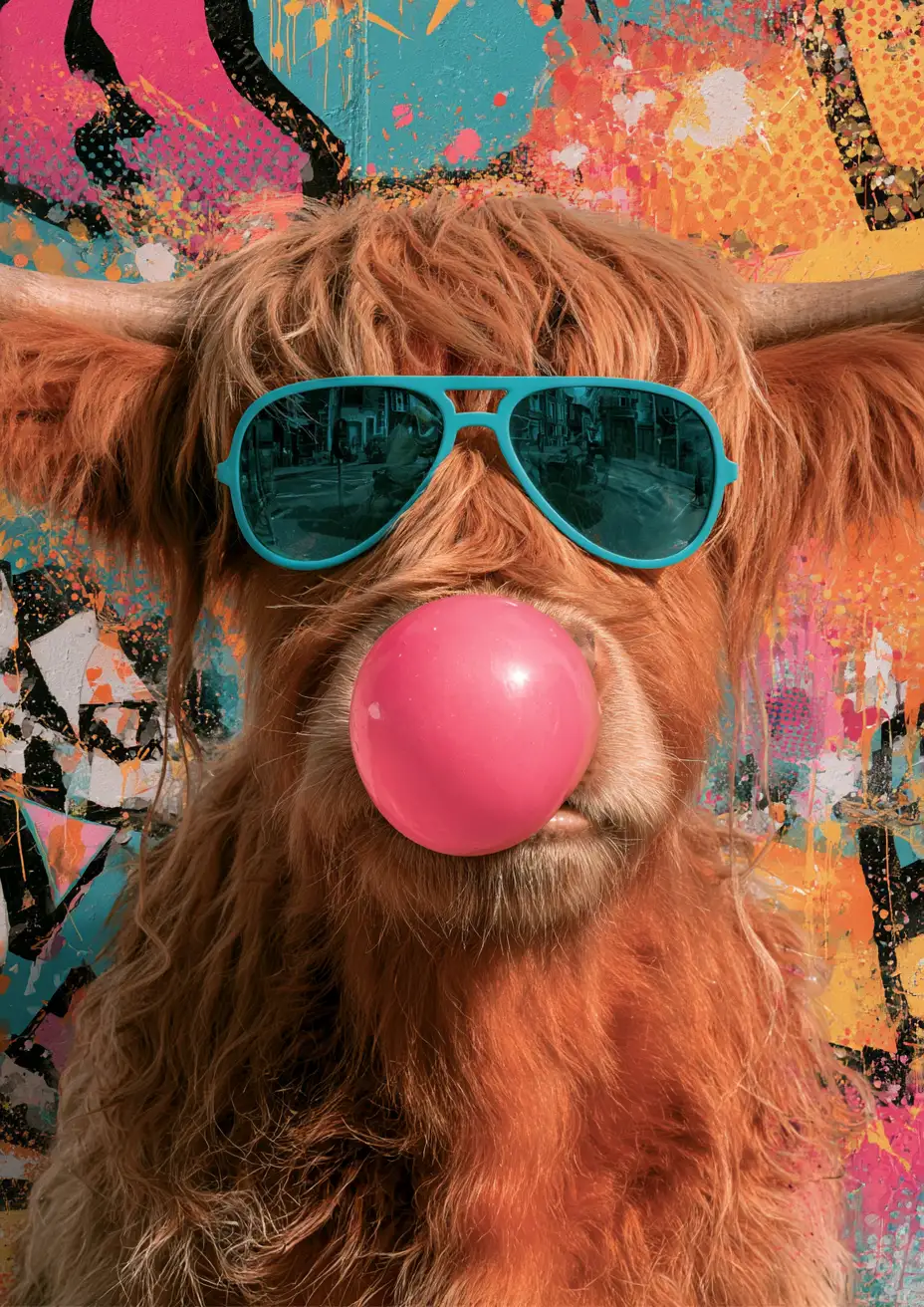 affiche numérique vache à lunettes