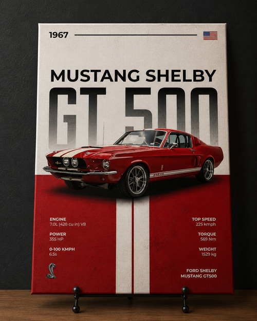 plaque métal ford mustang shelby gt 500