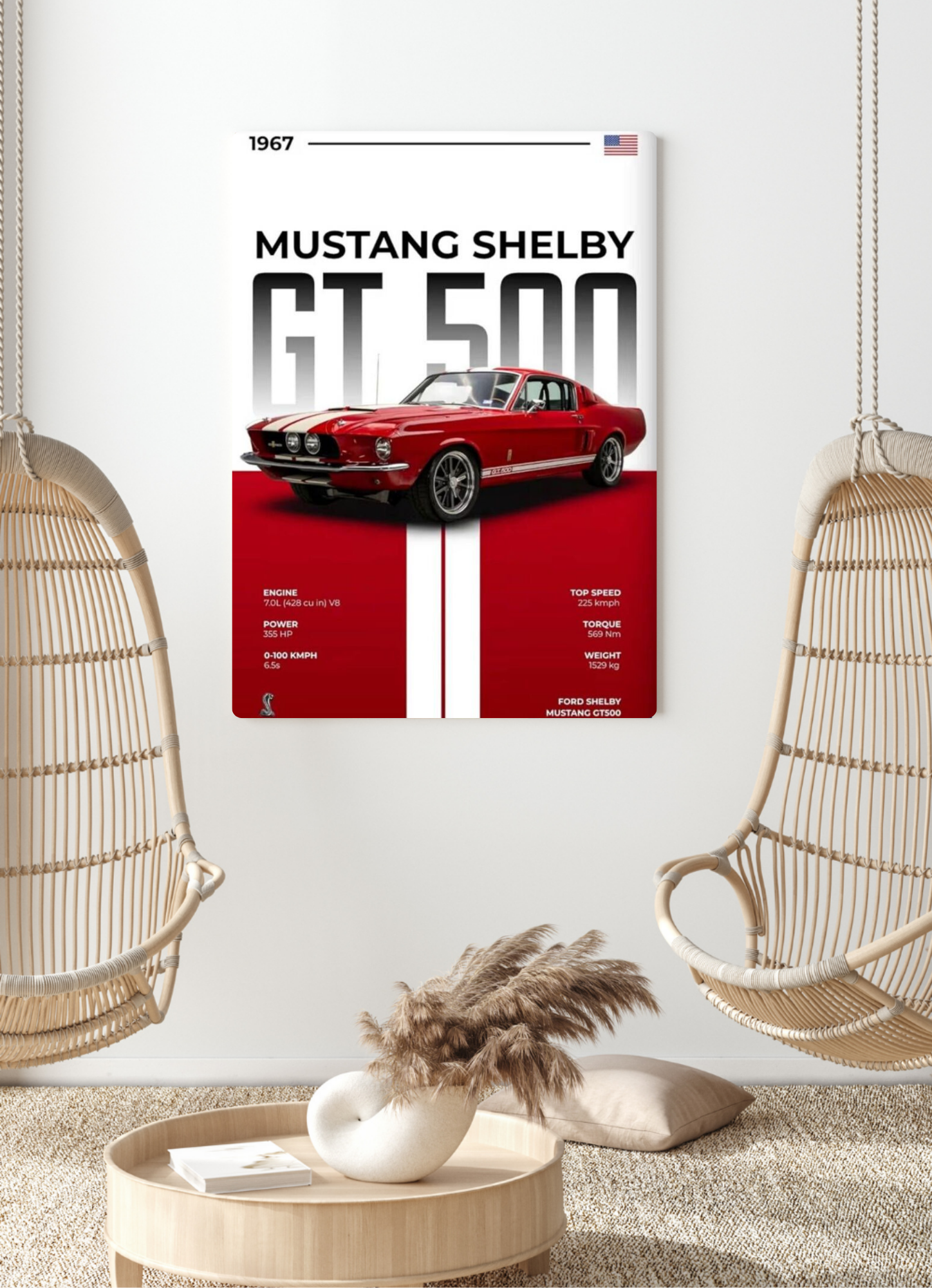 plaque métal ford mustang shelby