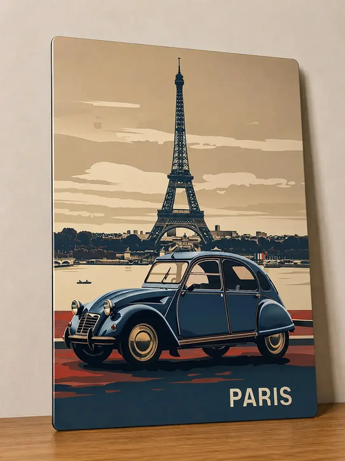 poster métal personnalisé citroen 2 cv