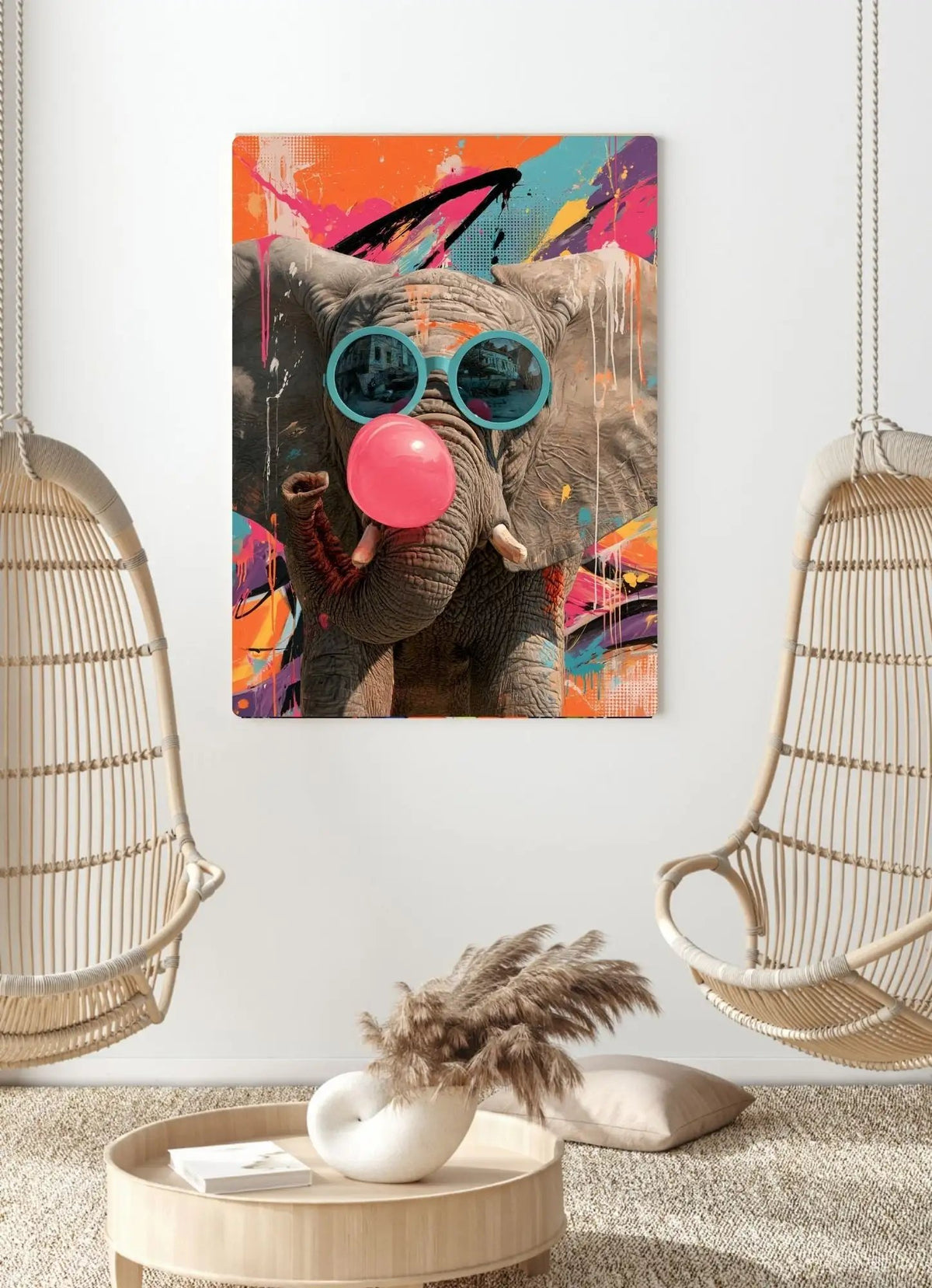 affiche numérique éléphant à lunettes