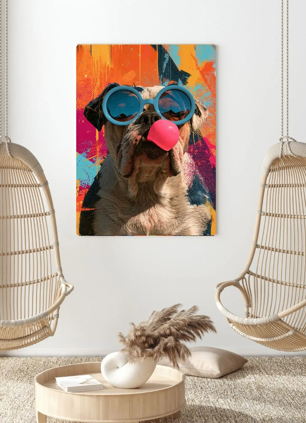 affiche numérique pop art bouldogue