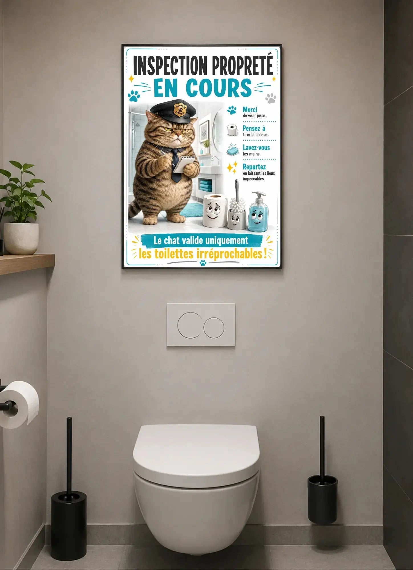 plaque métal humour wc