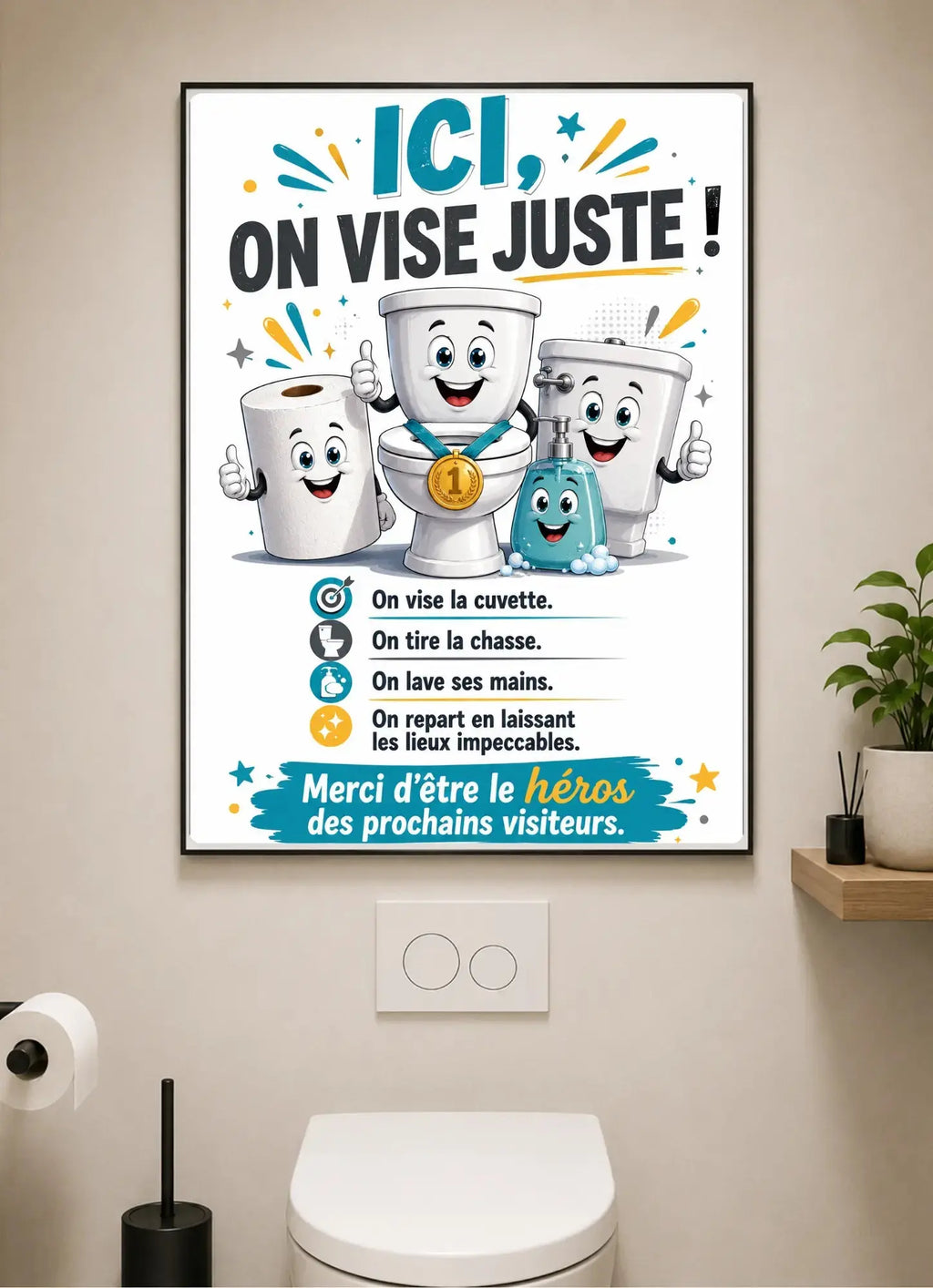 plaque métal wc