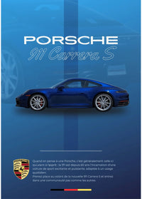 Affiche voiture de sport par sublimation– Porsche 911 Carrera S - Ploy - art