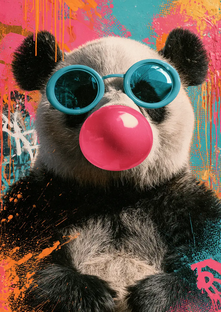 Affiche Numérique à Télécharger – Panda Pop Art A4