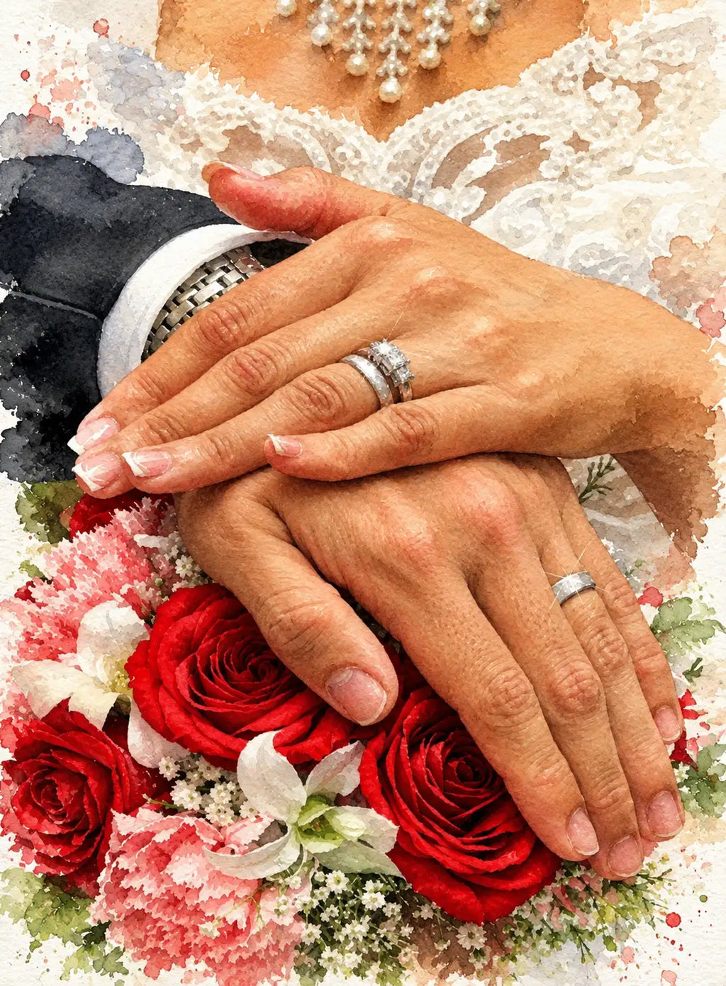 Affiche Numérique à Télécharger – Photo Mariage en Aquarelle