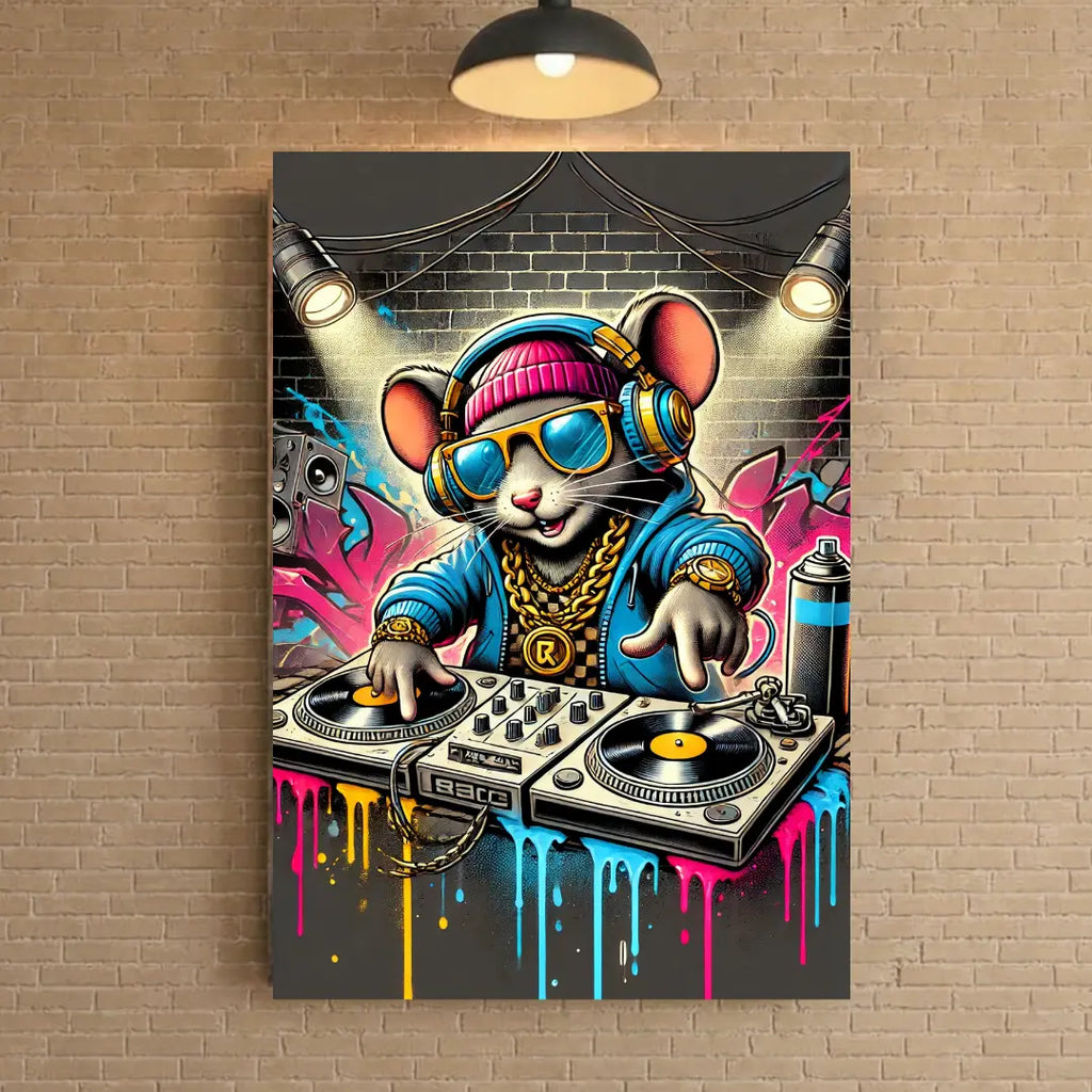 plaque métal personnalisée dj pop art