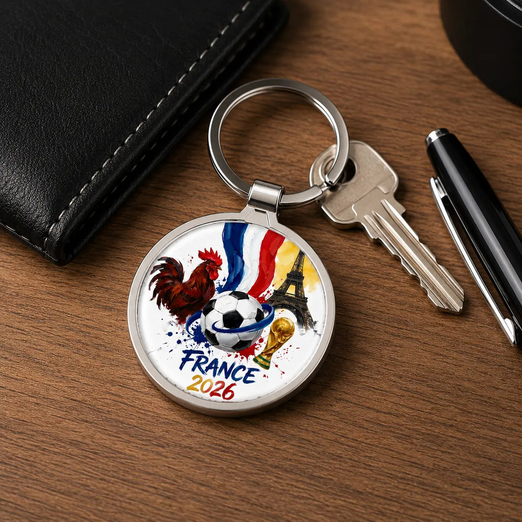 Porte-Clé Métal France 2026 – Supporter Équipe de France Ploy'Art