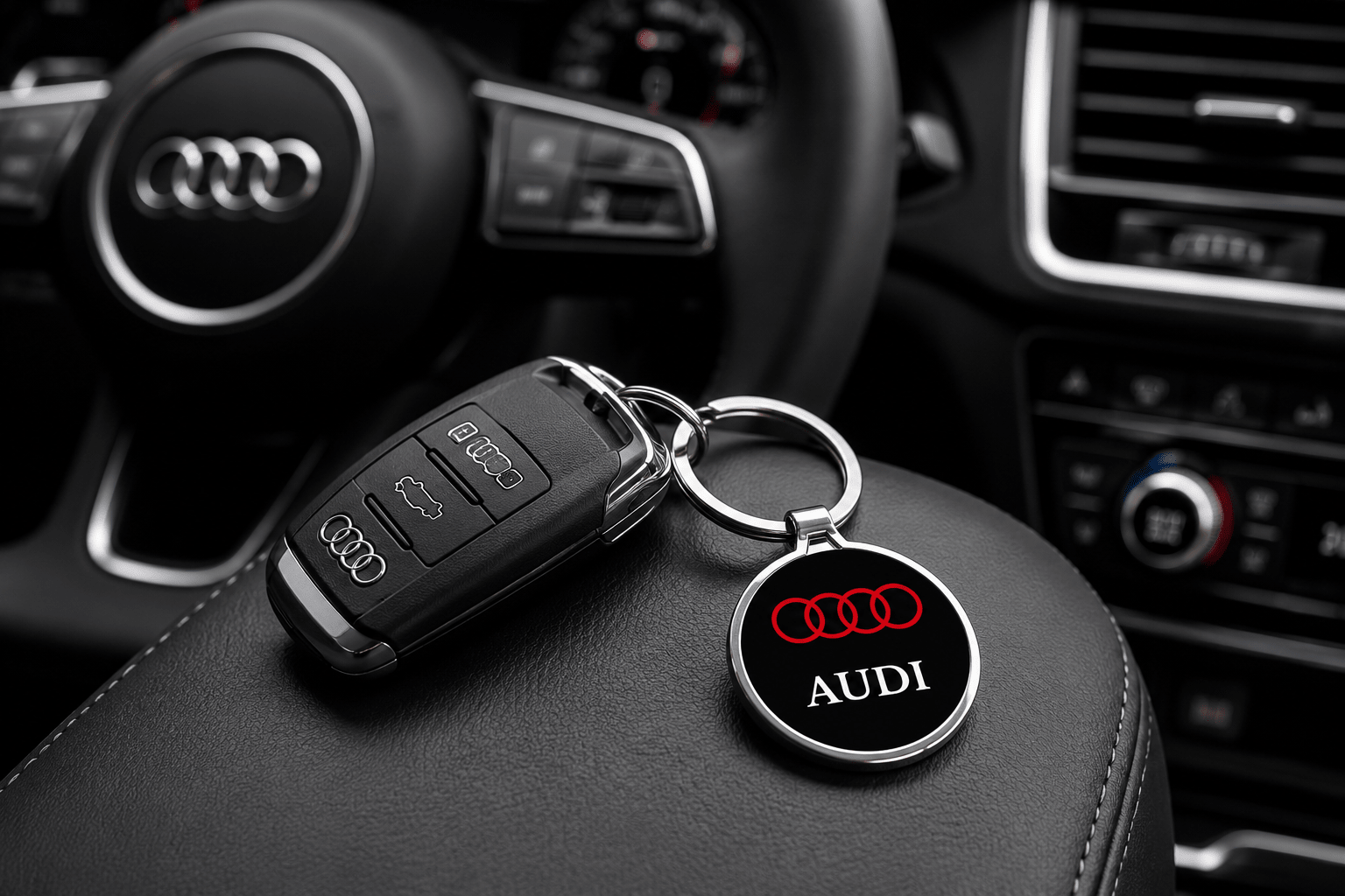 Porte-clé métal voiture audi - gravure personnalisée en option - Ploy'Art