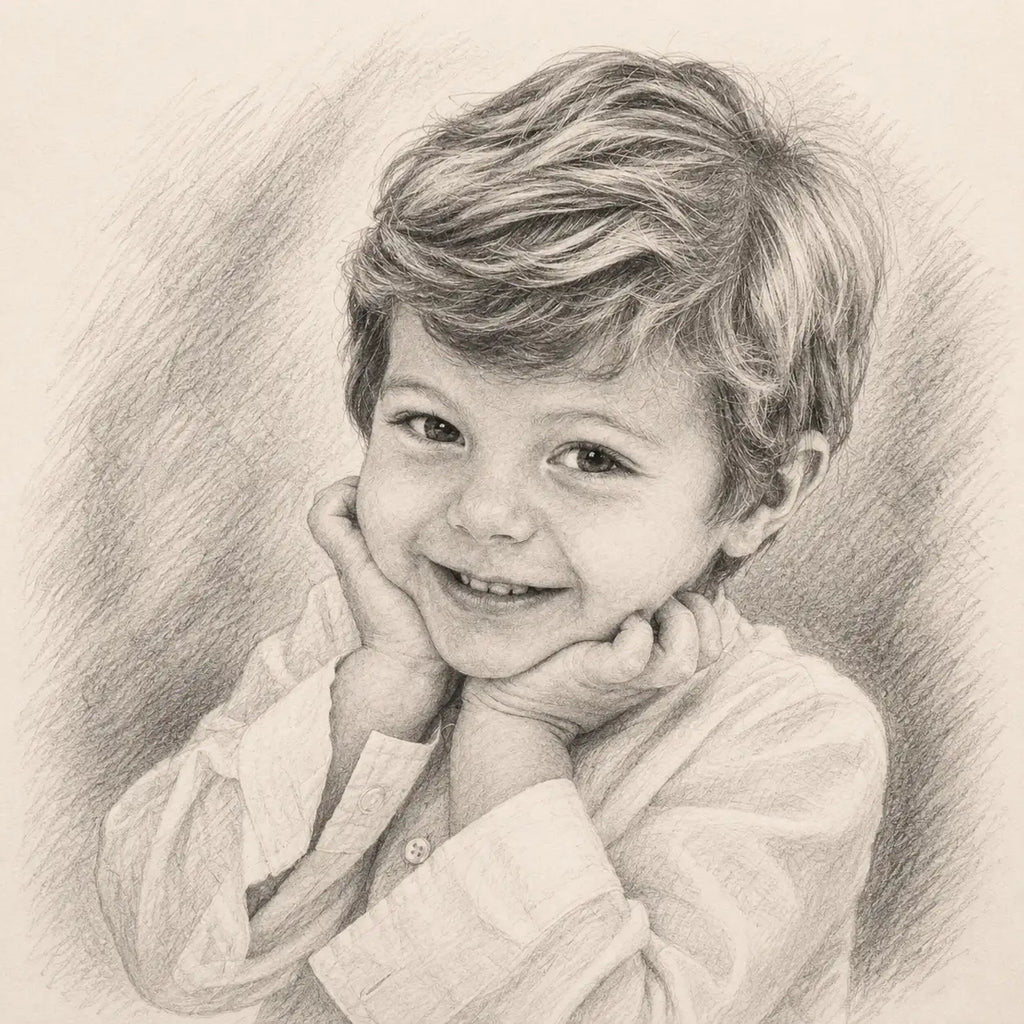 tableau fusain enfant
