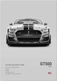 Affiche voiture de sport – Ford Mustang Shelby GT500 - Ploy - art