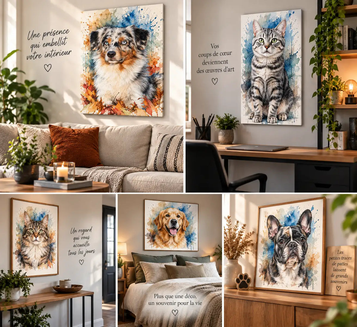 Affiche Numérique à Télécharger – Portrait Animal Aquarelle à partir de votre Photo