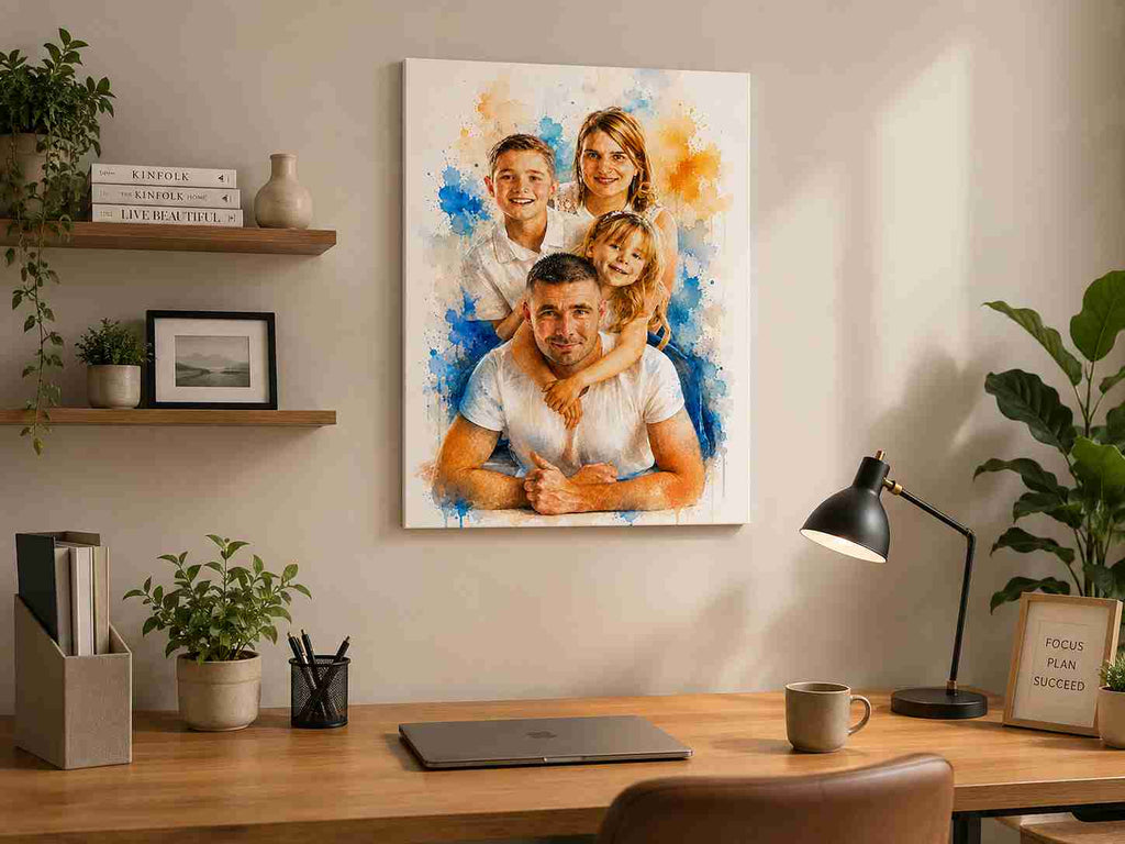 Plaque Métal Personnalisée avec Photo – Style Aquarelle A4 - Ploy'Art