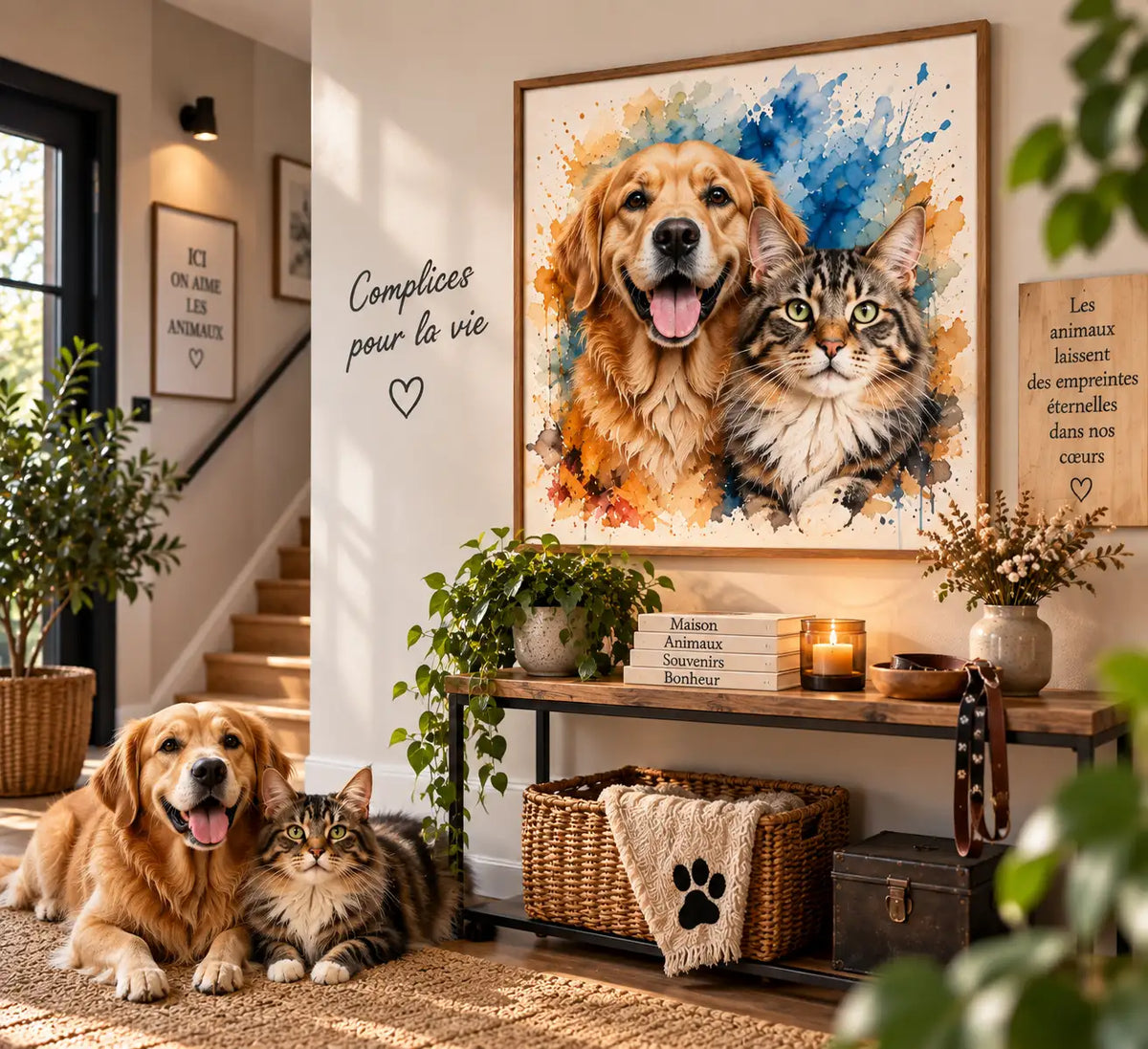 Affiche Numérique à Télécharger – Portrait Animal Aquarelle à partir de votre Photo