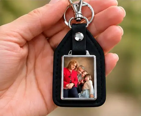Porte-Clé Personnalisé Famille – Simili Cuir & Photo Sublimation HD