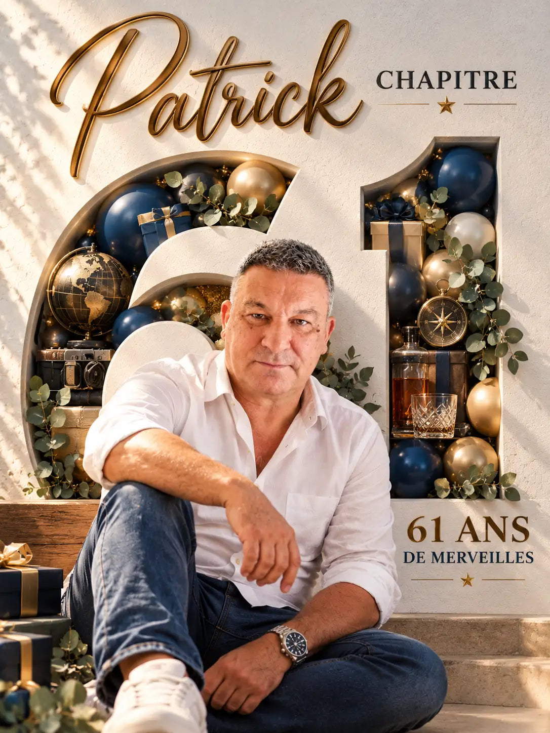 Affiche Numérique à Télécharger – Photo Anniversaire avec Prénom et Âge