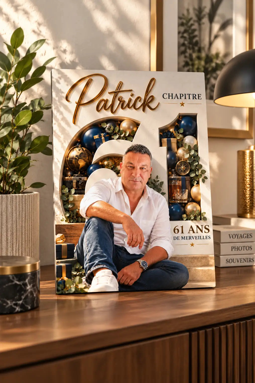 Affiche Numérique à Télécharger – Photo Anniversaire avec Prénom et Âge
