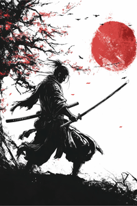 Tableau Guerrier Samouraï Japonais - Ploy - art